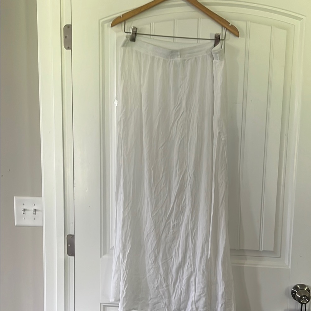 Kona Sol White A-Line Maxi Skirt Resort Wear XL
